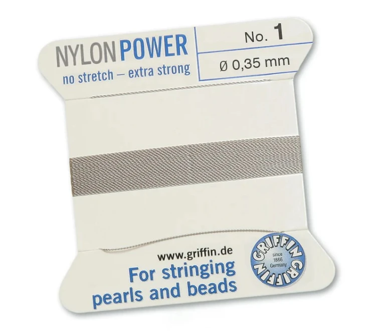 GRIFFIN NylonPower nić nylonowa 0,35mm 2m z igłą - Grey
