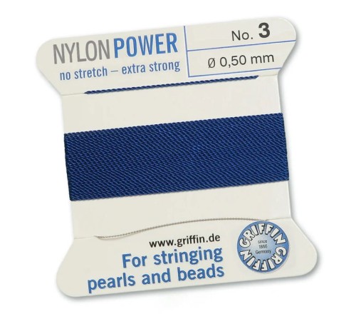 GRIFFIN NylonPower nić nylonowa 0,5mm 2m z igłą - Dark Blue