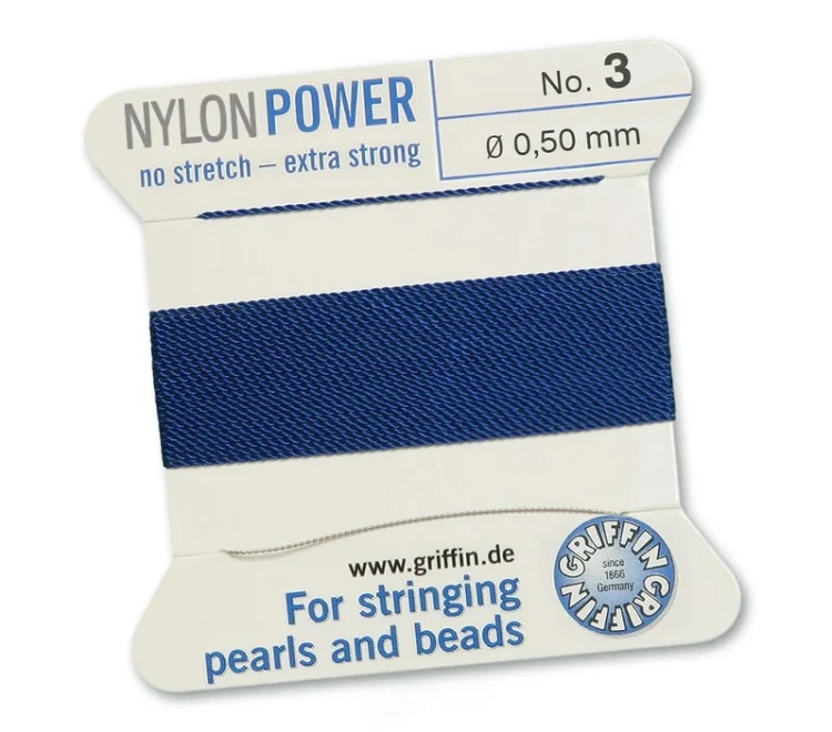 GRIFFIN NylonPower nić nylonowa 0,5mm 2m z igłą - Dark Blue