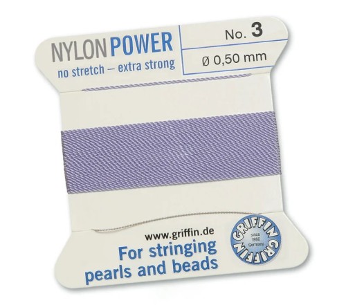 GRIFFIN NylonPower nić nylonowa 0,5mm 2m z igłą - Lilac