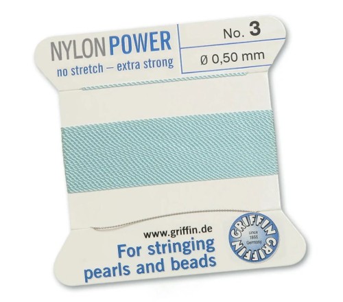 GRIFFIN NylonPower nić nylonowa 0,5mm 2m z igłą - Turquoise