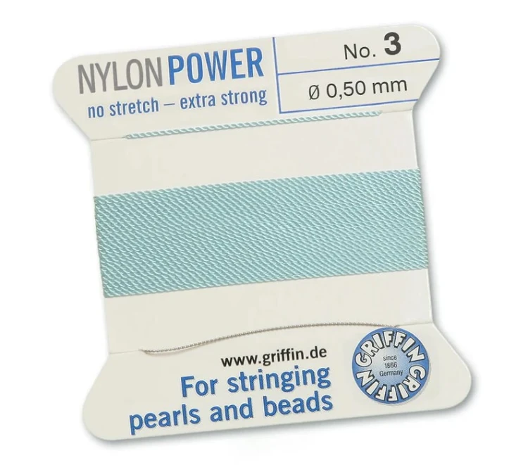 GRIFFIN NylonPower nić nylonowa 0,5mm 2m z igłą - Turquoise