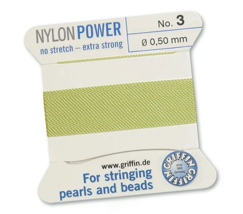 GRIFFIN NylonPower nić nylonowa 0,5mm 2m z igłą - Jade Green