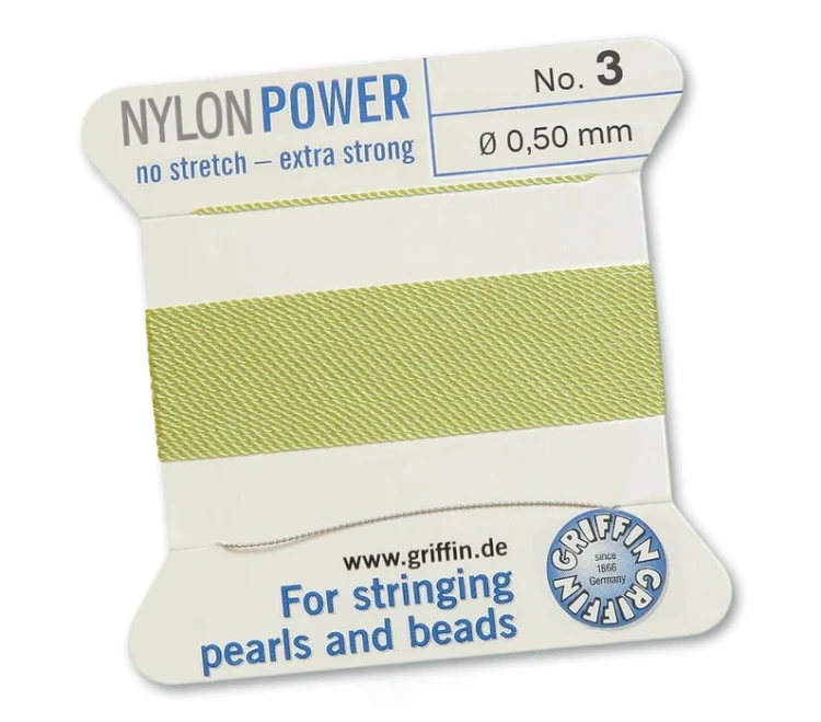 GRIFFIN NylonPower nić nylonowa 0,5mm 2m z igłą - Jade Green