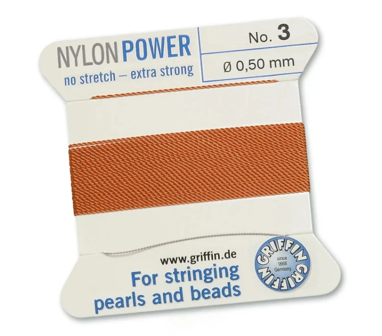 GRIFFIN NylonPower nić nylonowa 0,5mm 2m z igłą - Cornelian