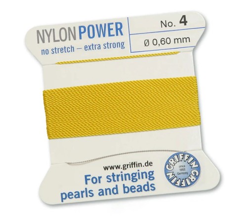 GRIFFIN NylonPower nić nylonowa 0,6mm 2m z igłą - Yellow