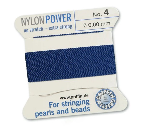 GRIFFIN NylonPower nić nylonowa 0,6mm 2m z igłą - Dark Blue