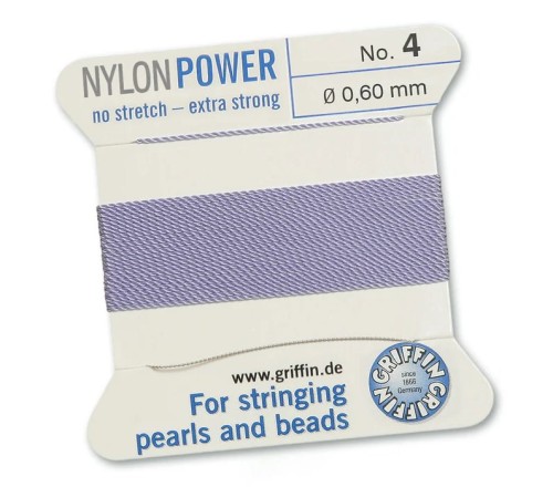 GRIFFIN NylonPower nić nylonowa 0,6mm 2m z igłą - Lilac
