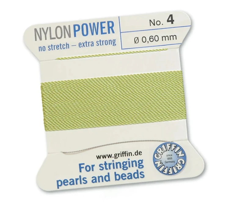 GRIFFIN NylonPower nić nylonowa 0,6mm 2m z igłą - Jade Green