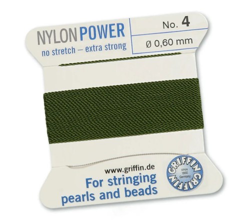 GRIFFIN NylonPower nić nylonowa 0,6mm 2m z igłą - Olive
