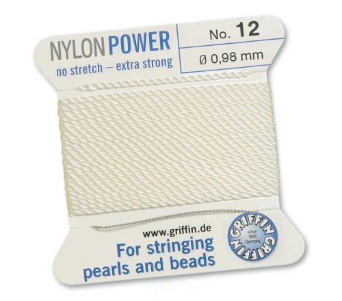 GRIFFIN NylonPower nić nylonowa 0,98mm 2m z igłą - White