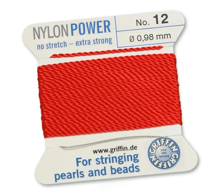 GRIFFIN NylonPower nić nylonowa 0,98mm 2m z igłą - Red