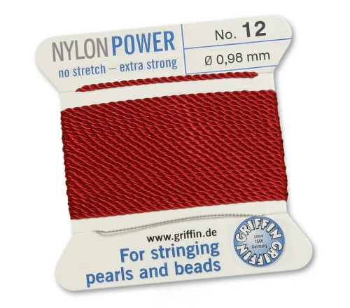 GRIFFIN NylonPower nić nylonowa 0,98mm 2m z igłą - Garnet