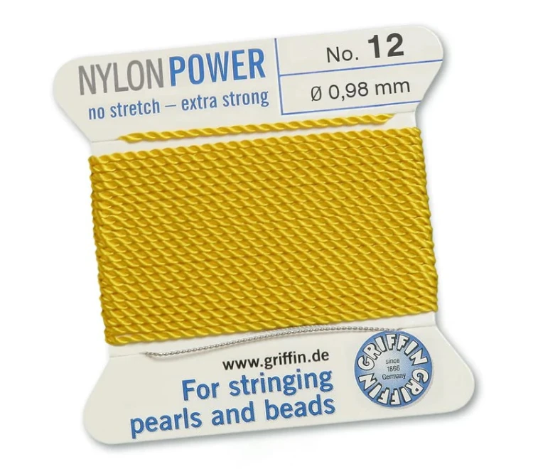 GRIFFIN NylonPower nić nylonowa 0,98mm 2m z igłą - Yellow
