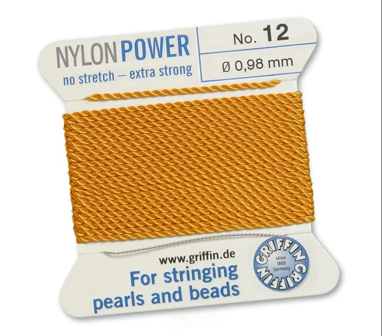GRIFFIN NylonPower nić nylonowa 0,98mm 2m z igłą - Amber