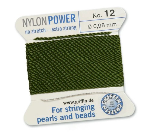 GRIFFIN NylonPower nić nylonowa 0,98mm 2m z igłą - Olive