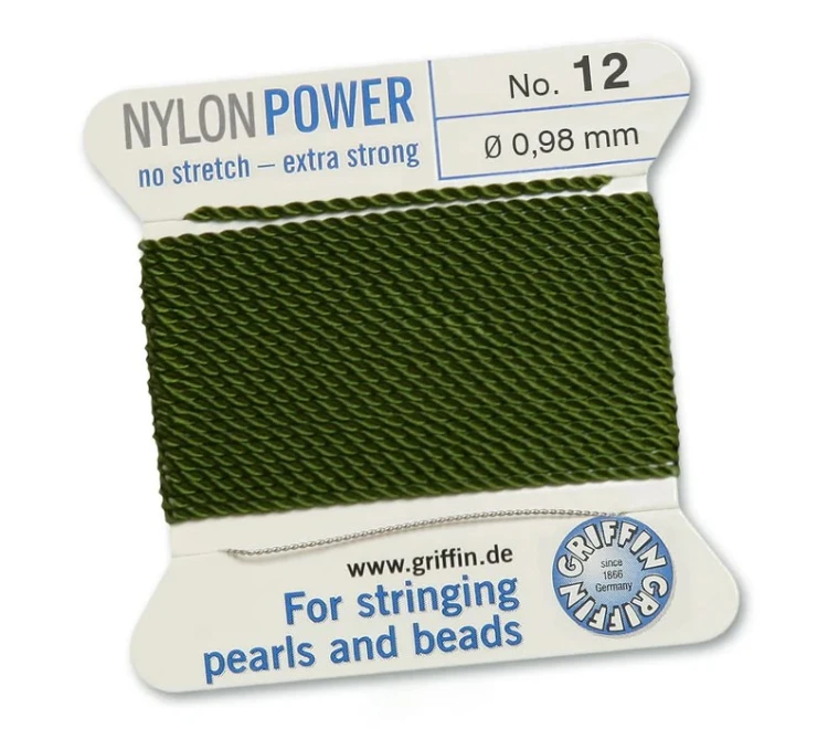 GRIFFIN NylonPower nić nylonowa 0,98mm 2m z igłą - Olive