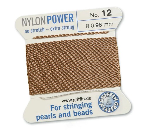 GRIFFIN NylonPower nić nylonowa 0,98mm 2m z igłą - Beige