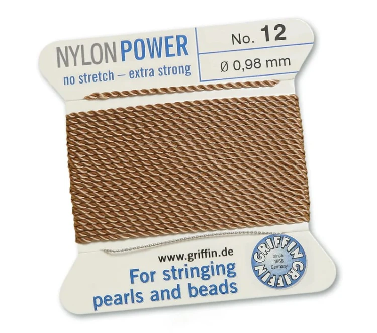 GRIFFIN NylonPower nić nylonowa 0,98mm 2m z igłą - Beige
