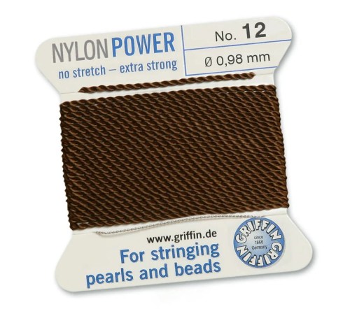 GRIFFIN NylonPower nić nylonowa 0,98mm 2m z igłą - Brown