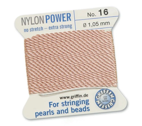 GRIFFIN NylonPower nić nylonowa 1,05mm 2m z igłą - Light Pink