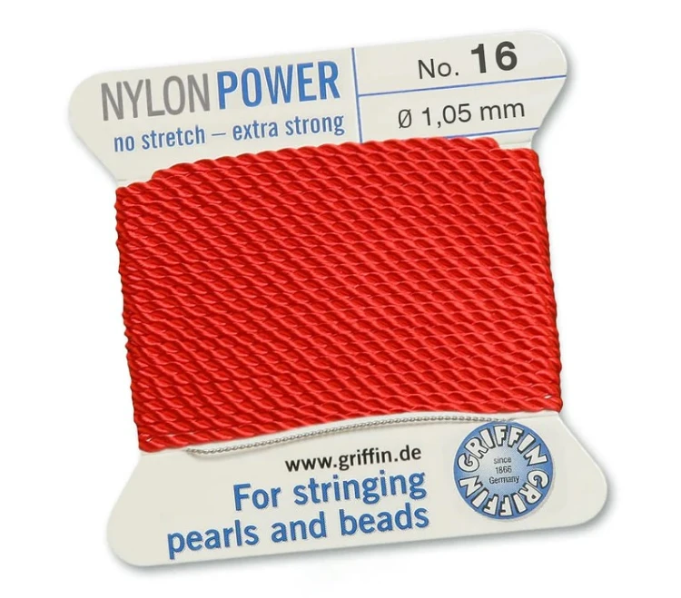 GRIFFIN NylonPower nić nylonowa 1,05mm 2m z igłą - Red