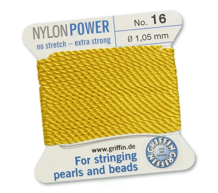 GRIFFIN NylonPower nić nylonowa 1,05mm 2m z igłą - Yellow