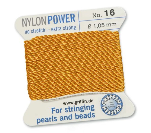 GRIFFIN NylonPower nić nylonowa 1,05mm 2m z igłą - Amber