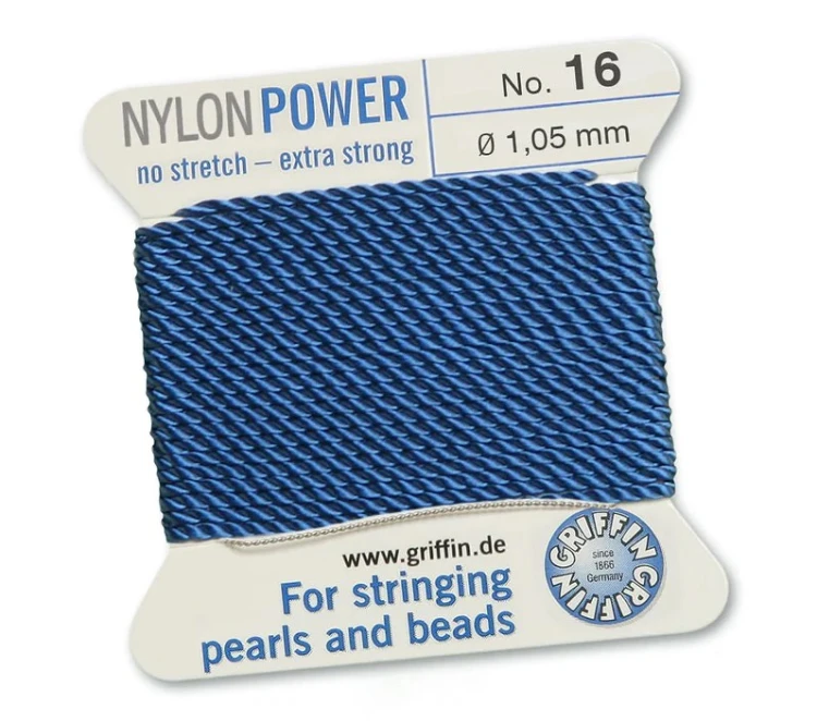GRIFFIN NylonPower nić nylonowa 1,05mm 2m z igłą - Blue