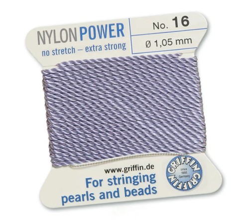GRIFFIN NylonPower nić nylonowa 1,05mm 2m z igłą - Lilac