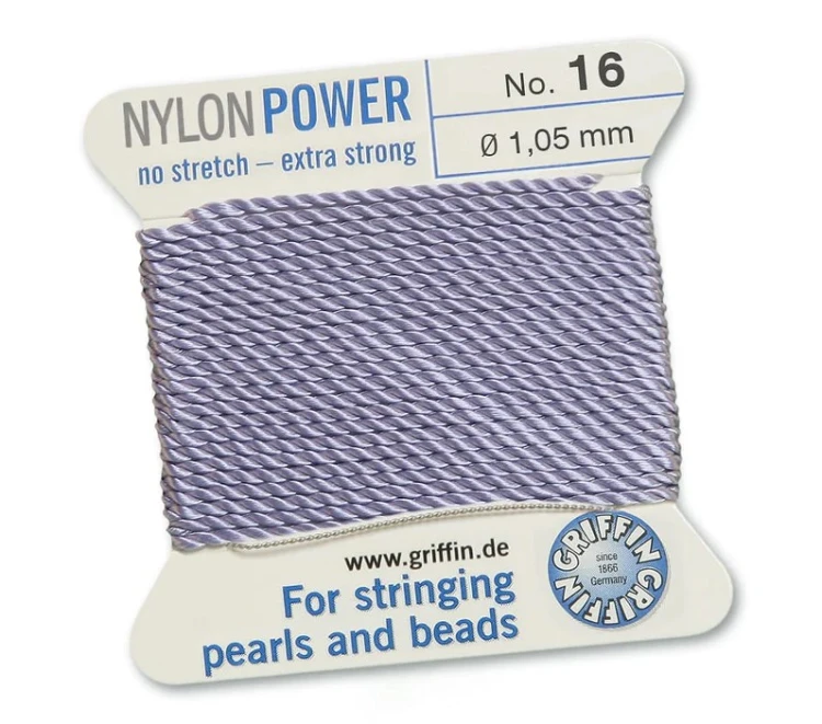 GRIFFIN NylonPower nić nylonowa 1,05mm 2m z igłą - Lilac