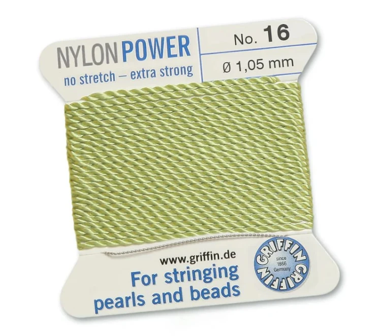 GRIFFIN NylonPower nić nylonowa 1,05mm 2m z igłą - Jade Green