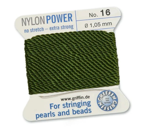 GRIFFIN NylonPower nić nylonowa 1,05mm 2m z igłą - Olive
