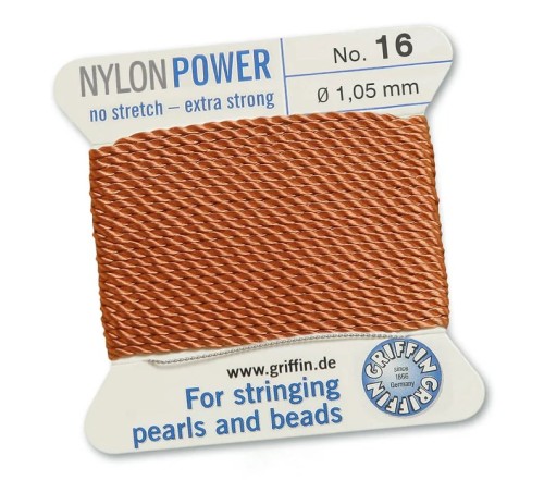 GRIFFIN NylonPower nić nylonowa 1,05mm 2m z igłą - Cornelian