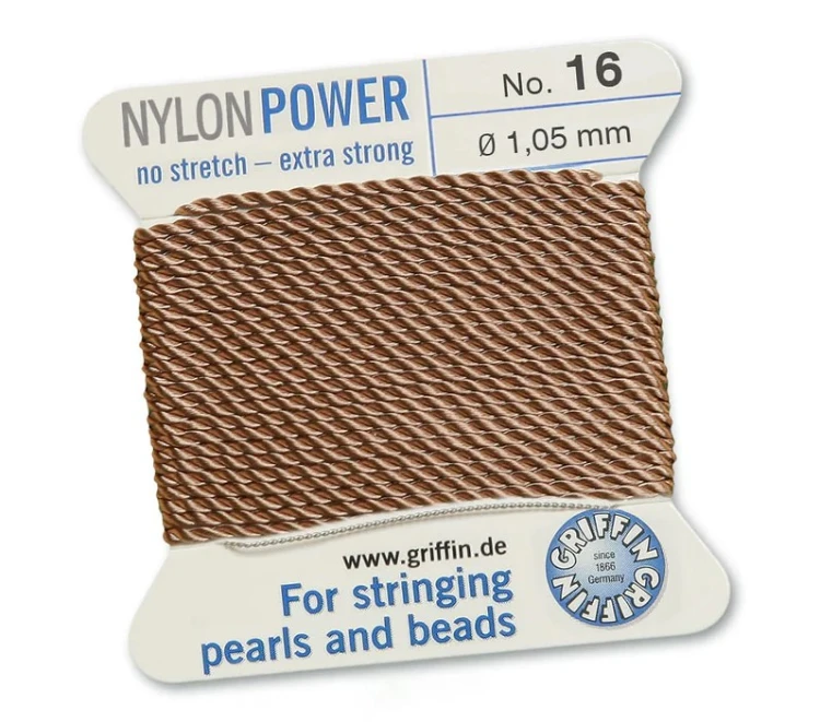 GRIFFIN NylonPower nić nylonowa 1,05mm 2m z igłą - Beige