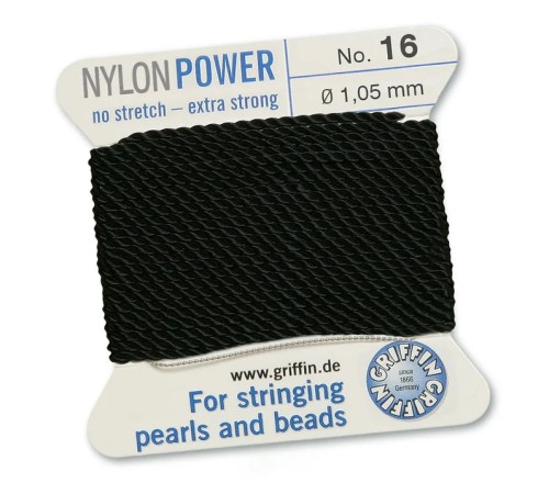 GRIFFIN NylonPower nić nylonowa 1,05mm 2m z igłą - Black