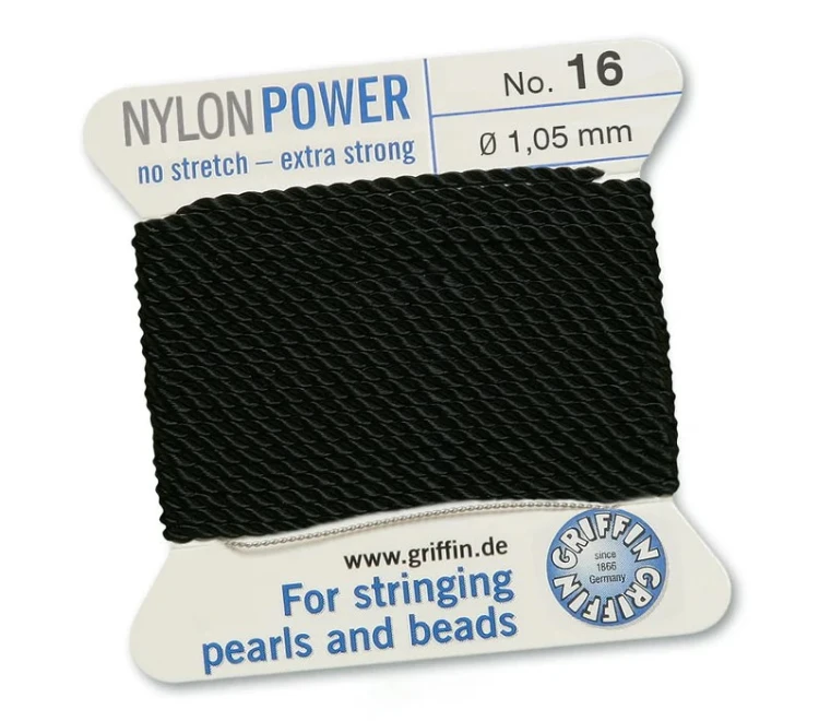 GRIFFIN NylonPower nić nylonowa 1,05mm 2m z igłą - Black