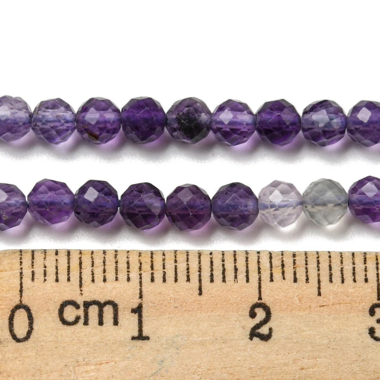 NFLU08 Fluoryt kamień naturalny koraliki fasetowane kule 4mm grad. A sznur 91szt