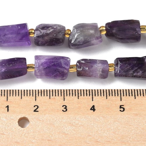 AM42 Ametyst kamień naturalny koraliki walec szlifowany 10x6mm fasetowany sznur 26szt.