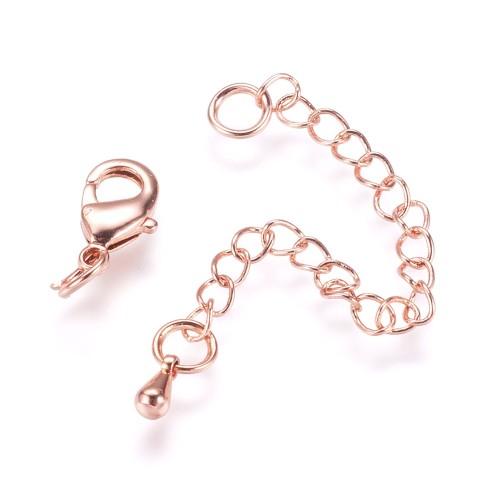 Zap300 Karabinek 12mm z łańcuszkiem dystansowym - rose gold
