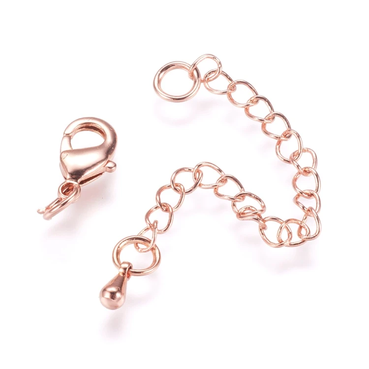 Zap300 Karabinek 12mm z łańcuszkiem dystansowym - rose gold