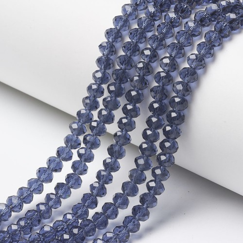 KFR221 Koraliki szklane rondelle 4x3,5mm kryształki fasetowane 110szt niebieskie