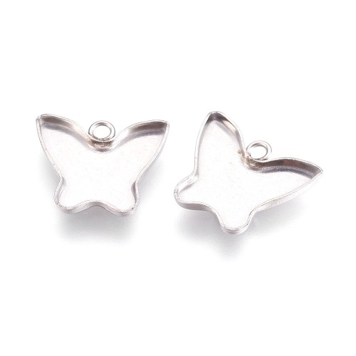 BMK302 Zawieszka baza pod kaboszon 14x12,5mm motyl platynowa