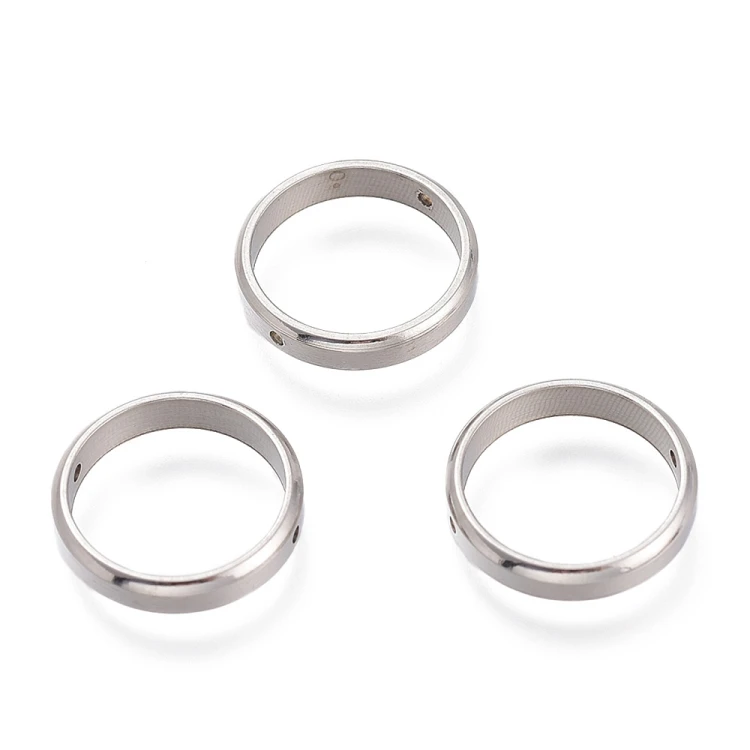 PRM669 Przekładka okrągła ring stal nierdzewna 14mm platynowa