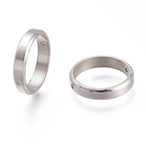 PRM669 Przekładka okrągła ring stal nierdzewna 14mm platynowa