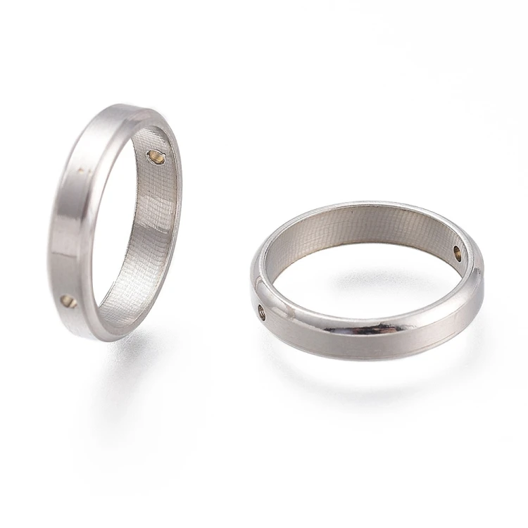 PRM669 Przekładka okrągła ring stal nierdzewna 14mm platynowa