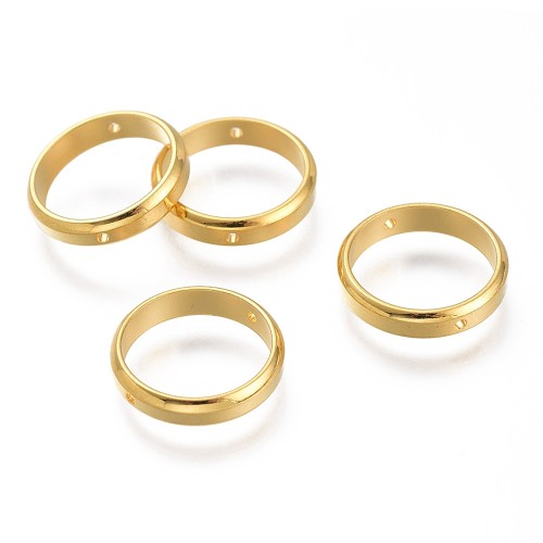 PRM670 Przekładka okrągła ramka na koralik ring 14mm stal nierdzewna - złota