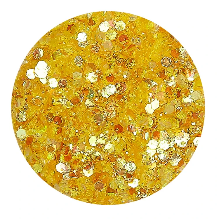 GLA34 Glitter konfetti brokat do żywicy prac kreatywnych 50ml - słoneczny