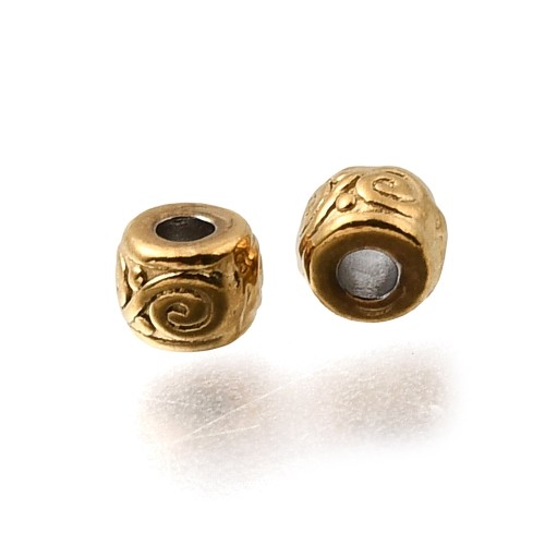 PRM681 Przekładka ozdobna kuleczka koralik metalowy 4mm stal nierdzewna IP złota 18K