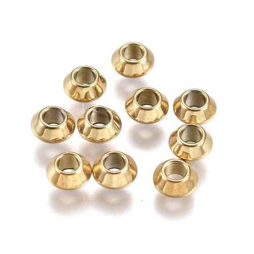 PRM682 Przekładka ozdobna dysk koralik metalowy 4mm stal nierdzewna IP złota